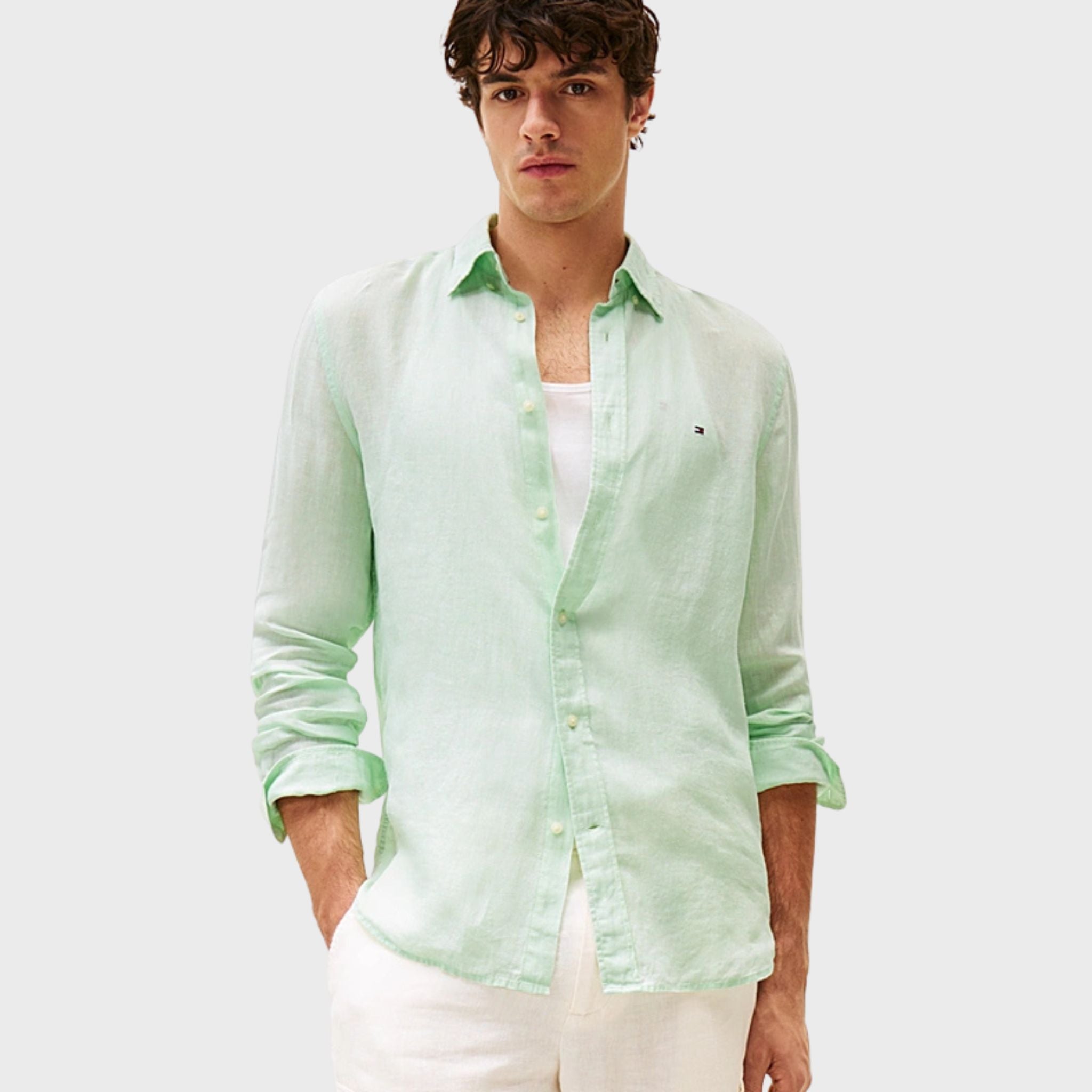 CAMICIA Verde Menta Tommy Hilfiger